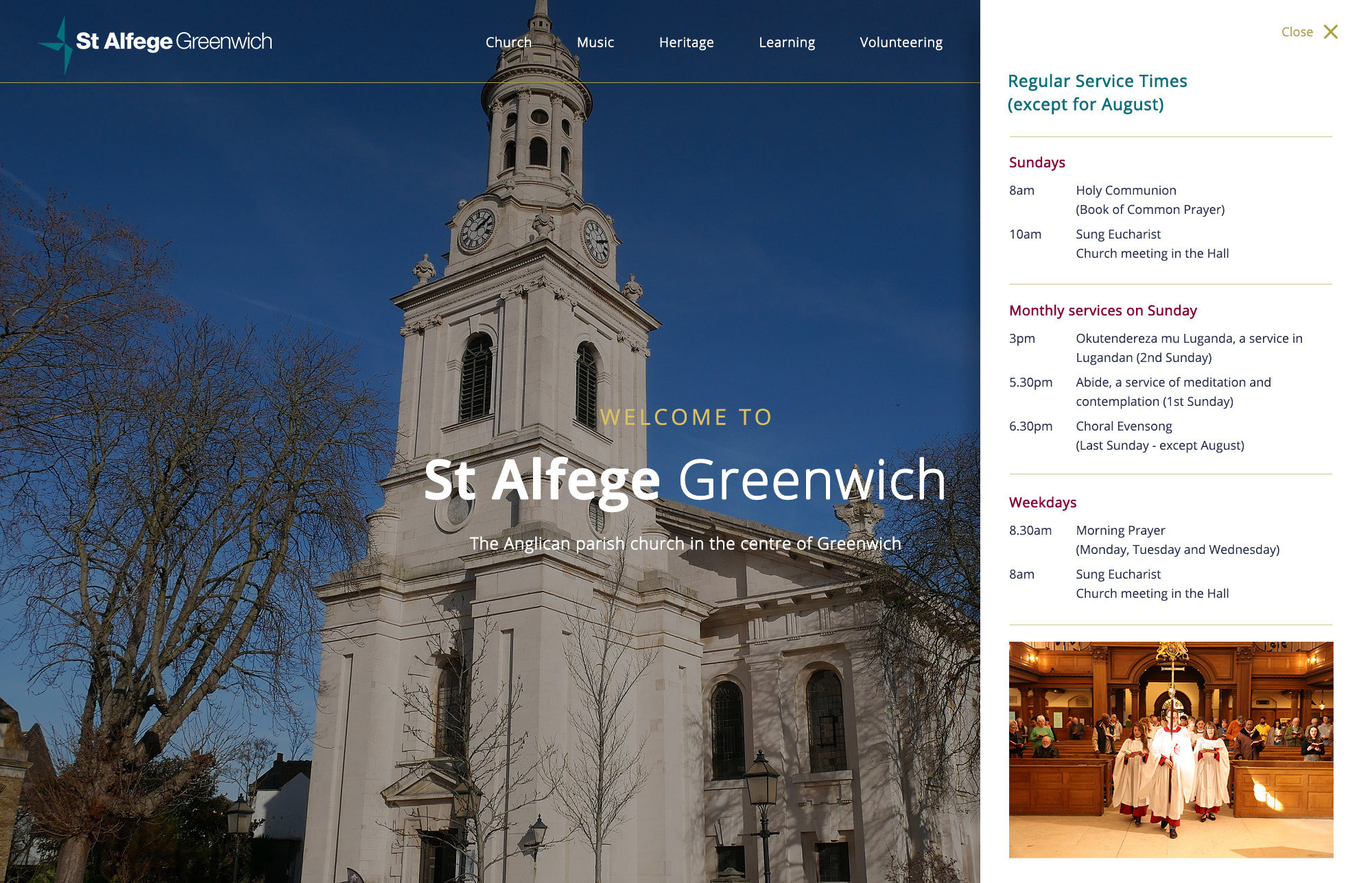 St Alfege-Service Times-side p