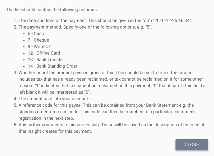 Import Column Details