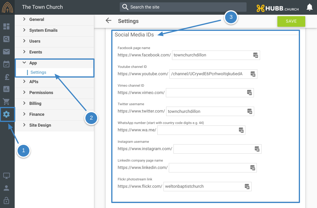 Configure Social Media Setting