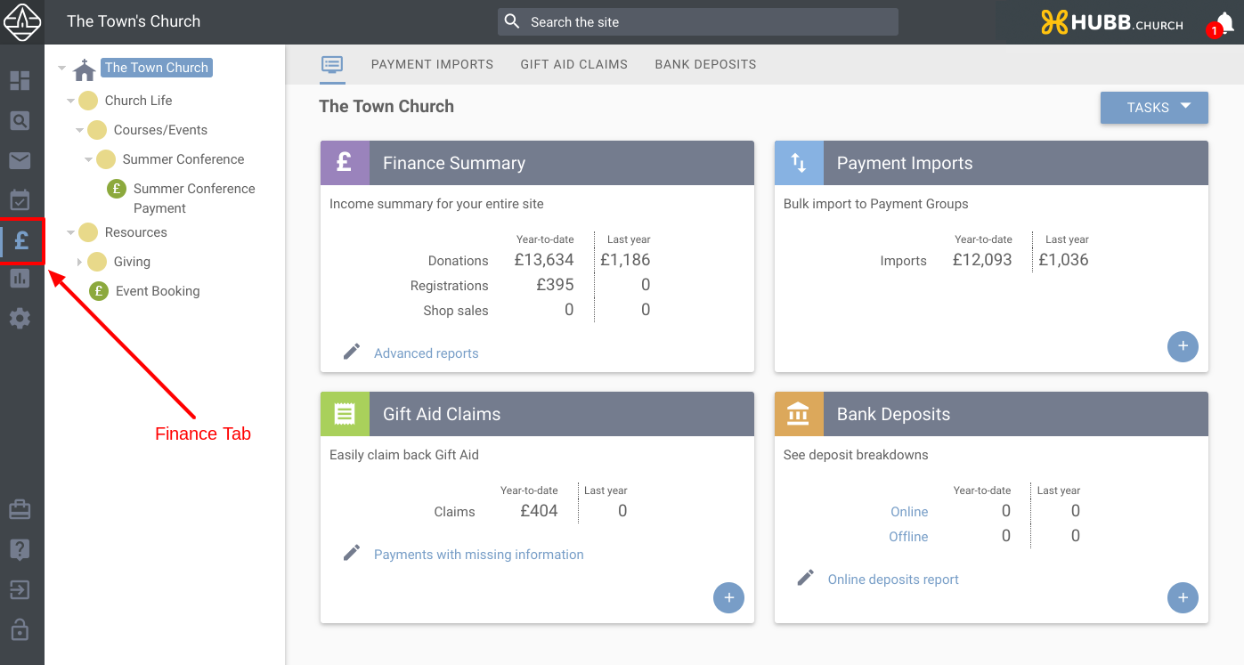 Finance Tab Overview