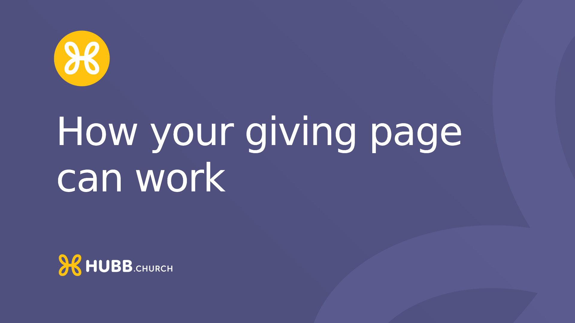 How your giving page can work