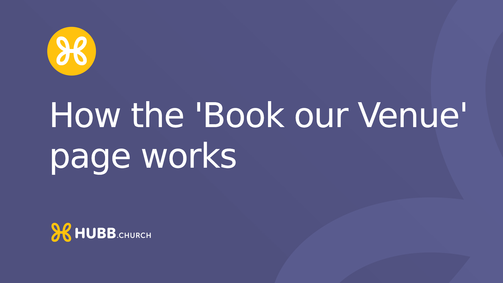 How the 'Book our Venue' page works